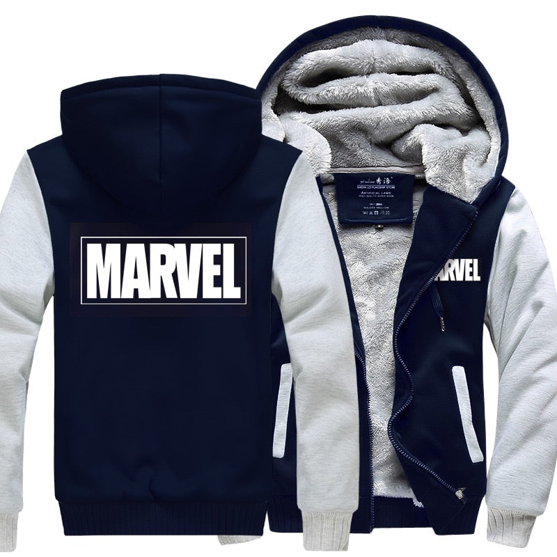 Trendy Zipper Hoodie, Captain America New Winter Jackets and Coats Marvel hoodie Hooded Thick Zipper Men Sweatshirts Free shipping MARVEL cosplay