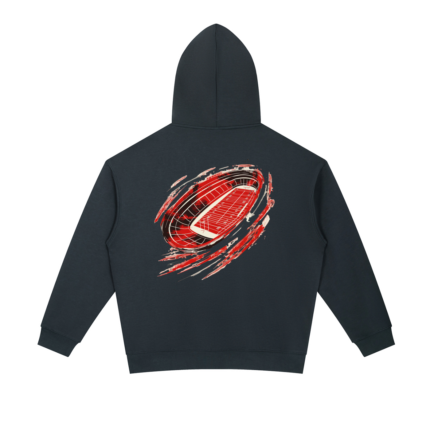 Midwest Football Stadium Heavyweight Hoodie – Cold Weather Oversized Fan Sweatshirt for Nebraska, Iowa, Ohio, Minnesota & Midwest States