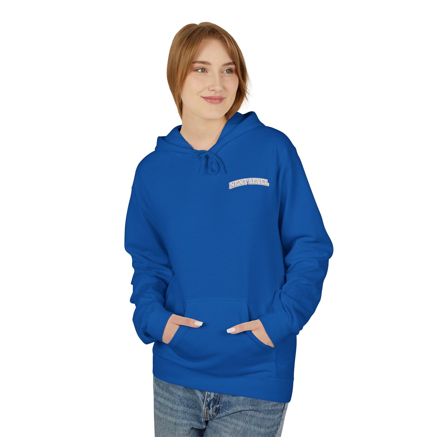 Majestic Vertical Text Hoodie — Minimal White Graphic Pullover Christian Hoodie Godly Hoodie Sports Hoodie Mighty Lifestyle Hoodie