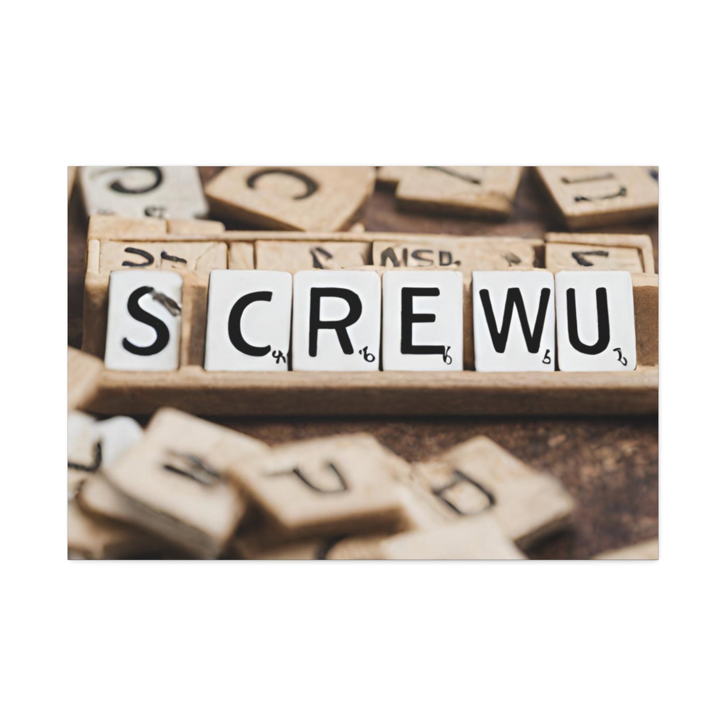 Screw U | Funny Canvas Art | Wall Art | Wall Decor | Office Art | Canvas Stretched, 1.5''