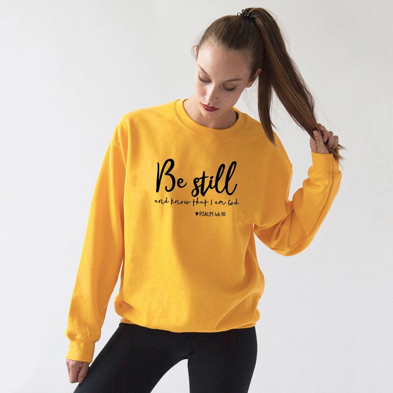 Be Still and Know Sweatshirt – Psalm 46:10 Christian Pullover | Women’s Faith Hoodie | Religious Comfort Crewneck | Spiritual Gift Be Still And Know That I Am God Pslam 46:10 Sweatshirts Women Religious Christian Hoodies Vintage Jesus Faith