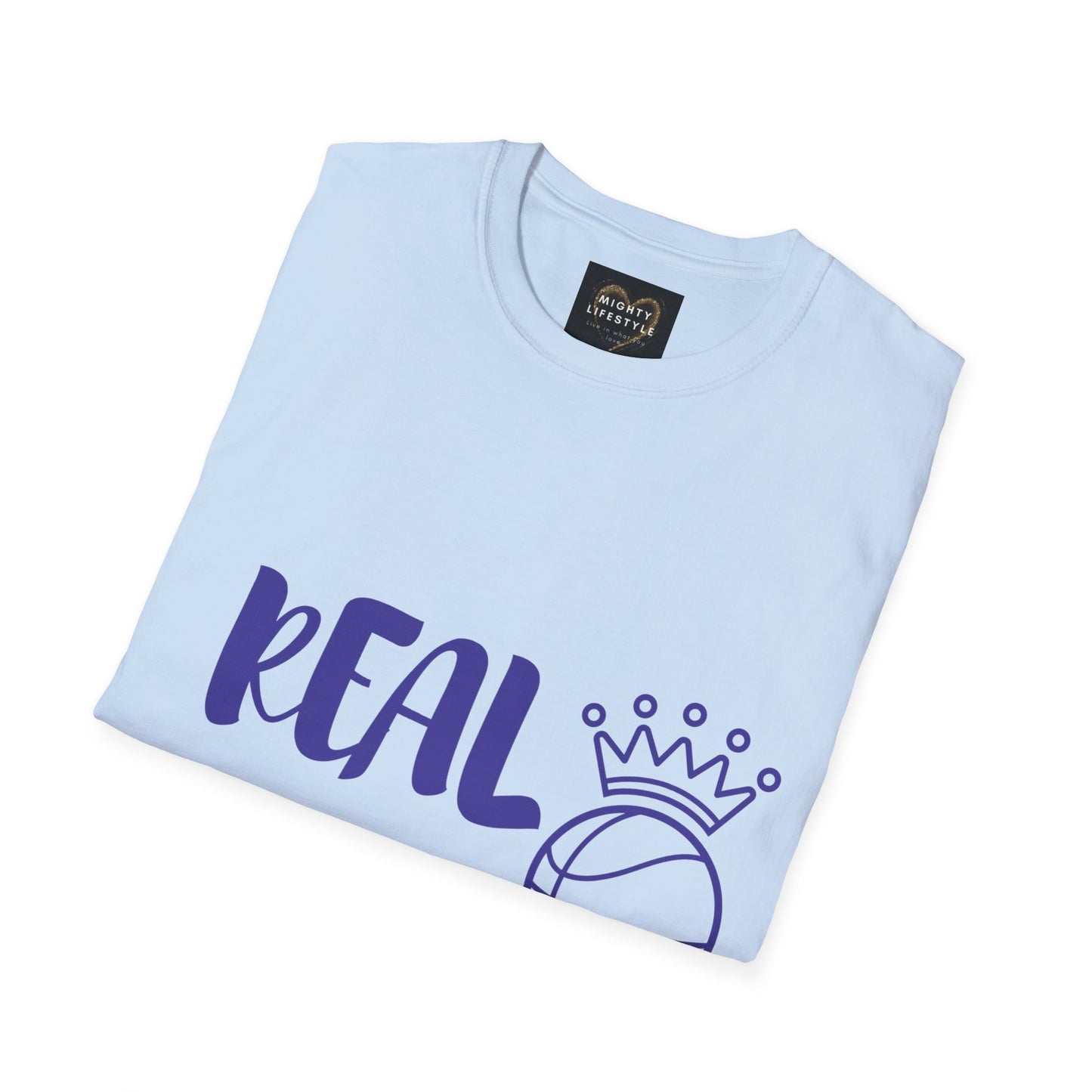 Real Queen Purple Font  | Basketball Shirt | Sports Shirt | Baller Shirt | Mighty Lifestyle |  Softstyle T-Shirt