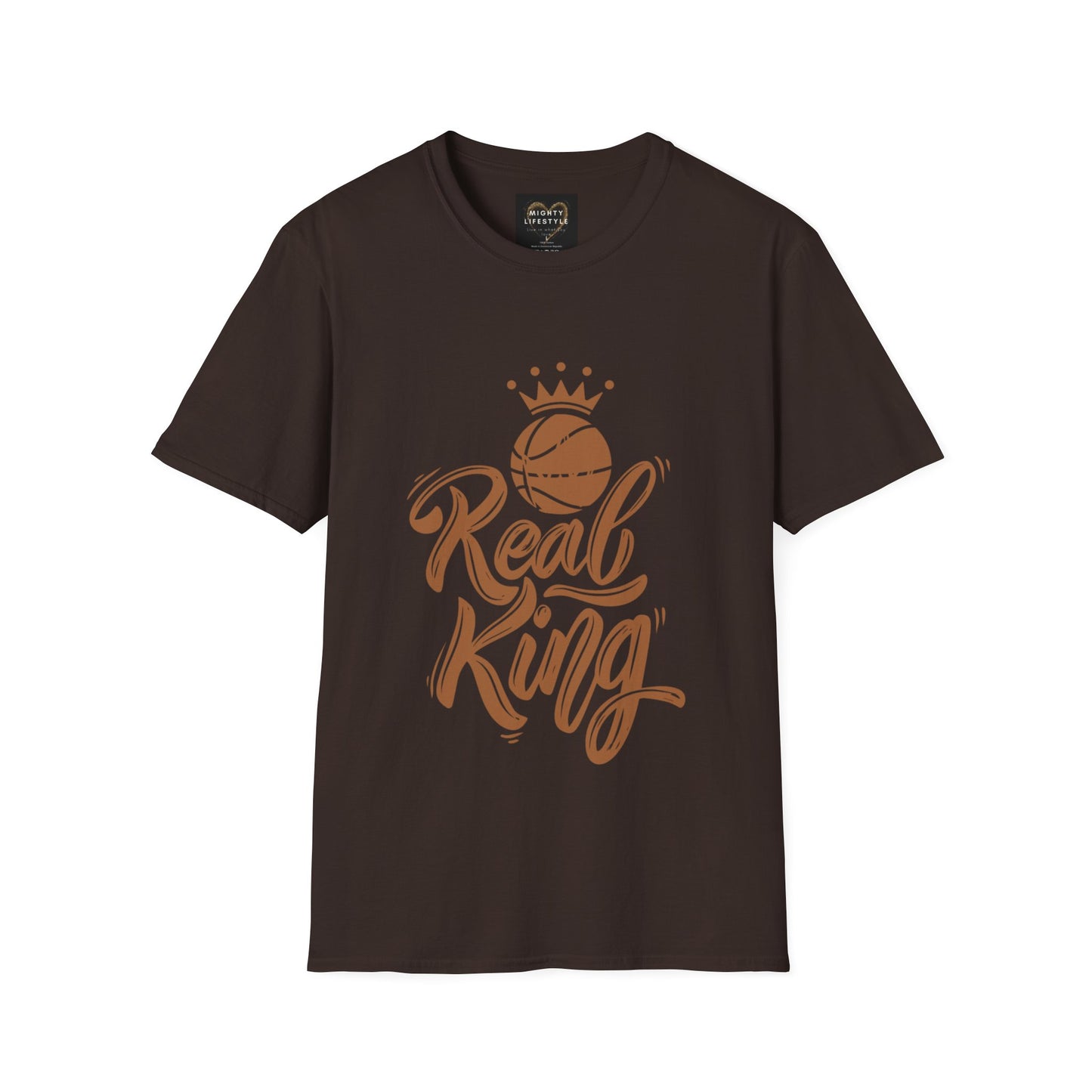 Real King | Basketball Shirt | Men’s Basketball King Shirt | Sports Shirt | Baller Shirt | Mighty Lifestyle |  Softstyle T-Shirt