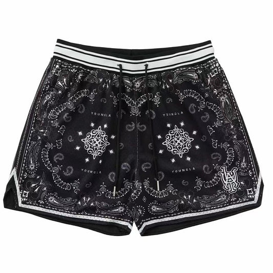 ML Basketball Shorts Quick Dry | Comfortable Paisley Breathable Running & Fitness Shorts – Lightweight, Quick-Drying Performance Gear
