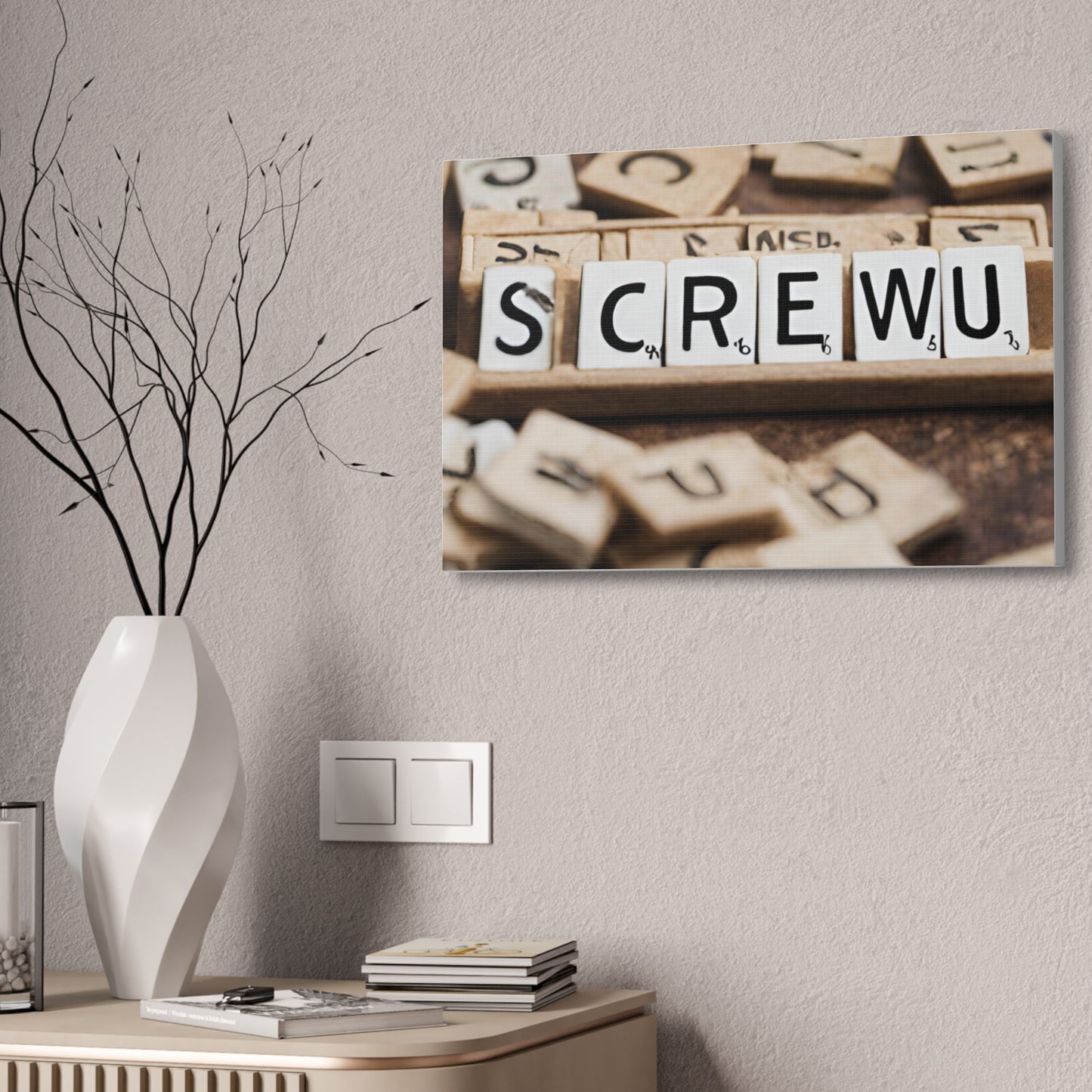 Screw U | Funny Canvas Art | Wall Art | Wall Decor | Office Art | Canvas Stretched, 1.5''