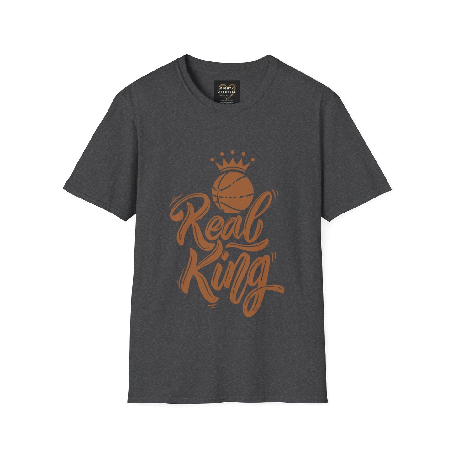 Real King | Basketball Shirt | Men’s Basketball King Shirt | Sports Shirt | Baller Shirt | Mighty Lifestyle |  Softstyle T-Shirt