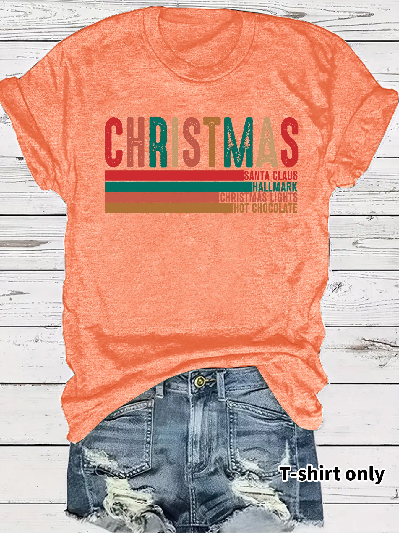 Christmas Streetwear Graphic T-Shirt for Men & Women – Loose Fit Short Sleeve Holiday Tee, Festive Letter Print Casual Round Neck Christmas Outfit Top Christmas Party Tee