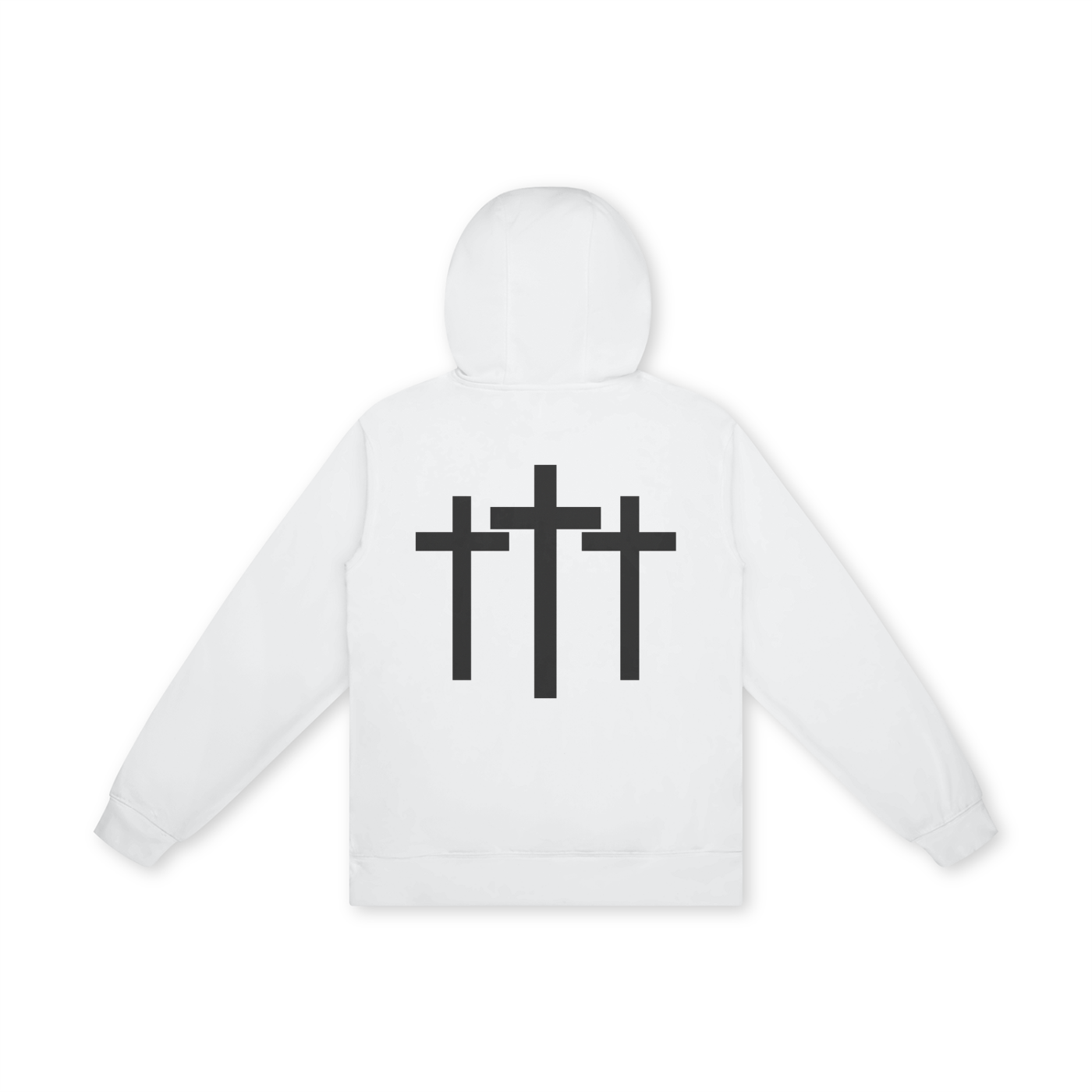 Three Cross Prayer Hands Triple Cross Prayer Hands Faith-Based Unisex Basic 100% Cotton Hoodie Christian Apparel
