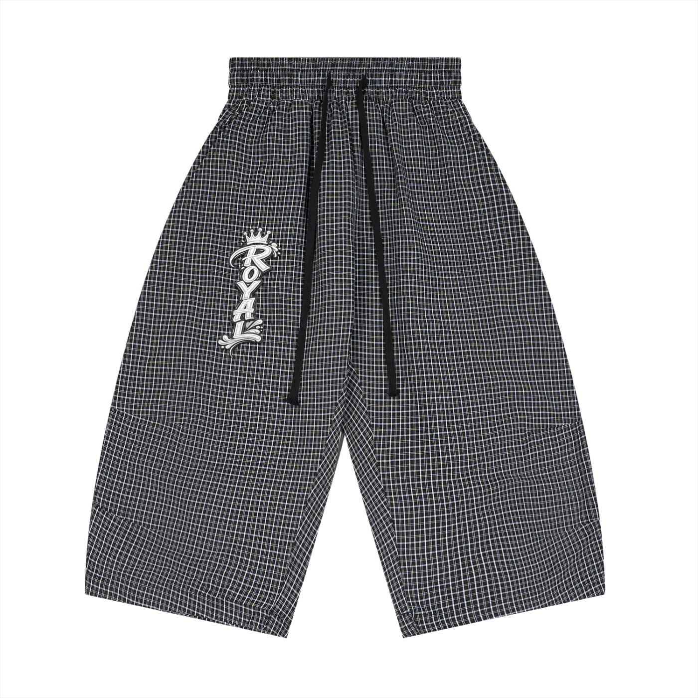 Royal Unisex Plaid Loose Capri Shorts