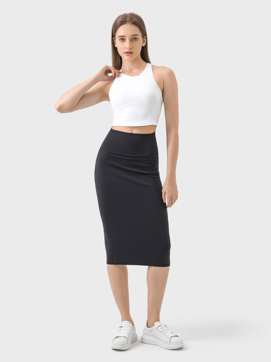 Sonya Slit Wrap Active Skirt | Work Skirt | Casual Comfortable Skirt | Pencil Skirt