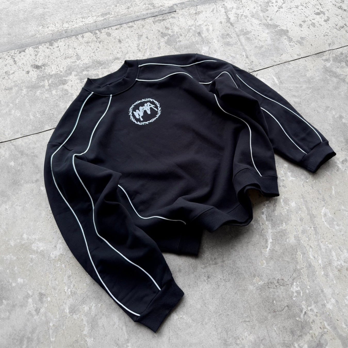 Oversized Embroidered Logo Hoodie – Modern Streetwear Pullover  Embroidered letter patchwork loose hoodie