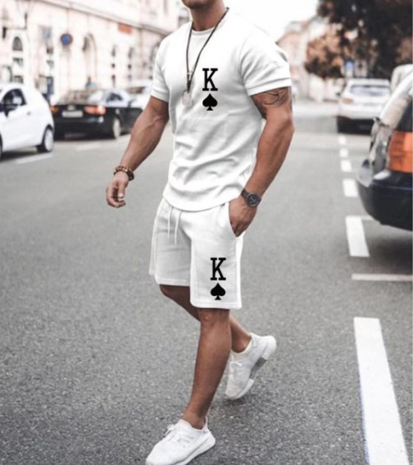 Trendy and Bougie King Biz | Scientific Physics Formula T-shirt Set 3D Printed Short Sleeve Shorts Set Loose Top