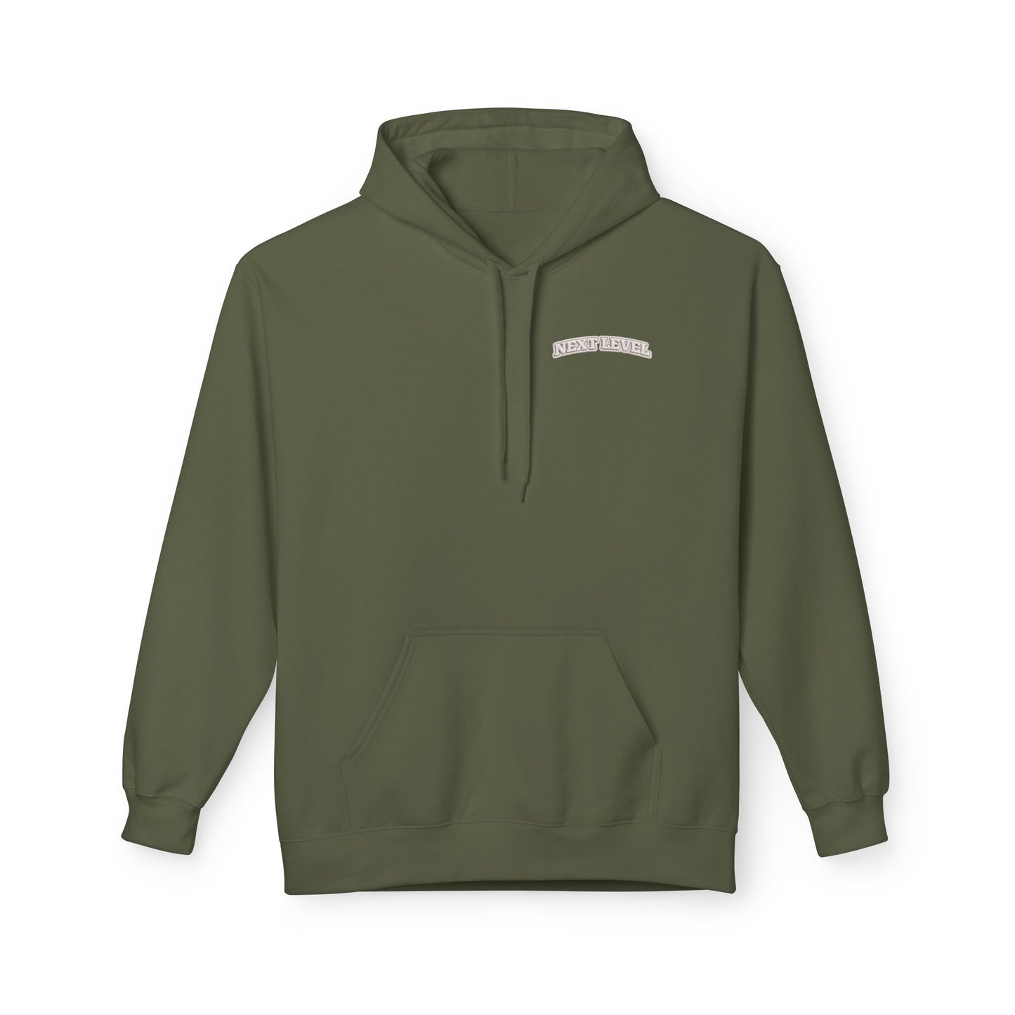 Majestic Vertical Text Hoodie — Minimal White Graphic Pullover Christian Hoodie Godly Hoodie Sports Hoodie Mighty Lifestyle Hoodie