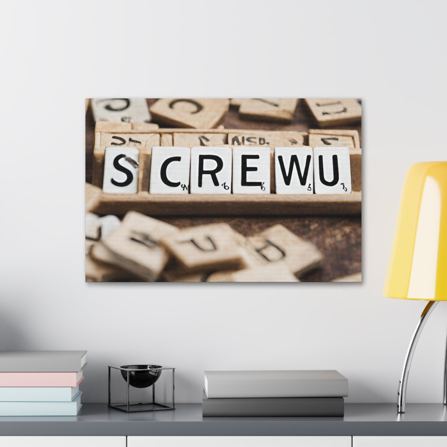 Screw U | Funny Canvas Art | Wall Art | Wall Decor | Office Art | Canvas Stretched, 1.5''