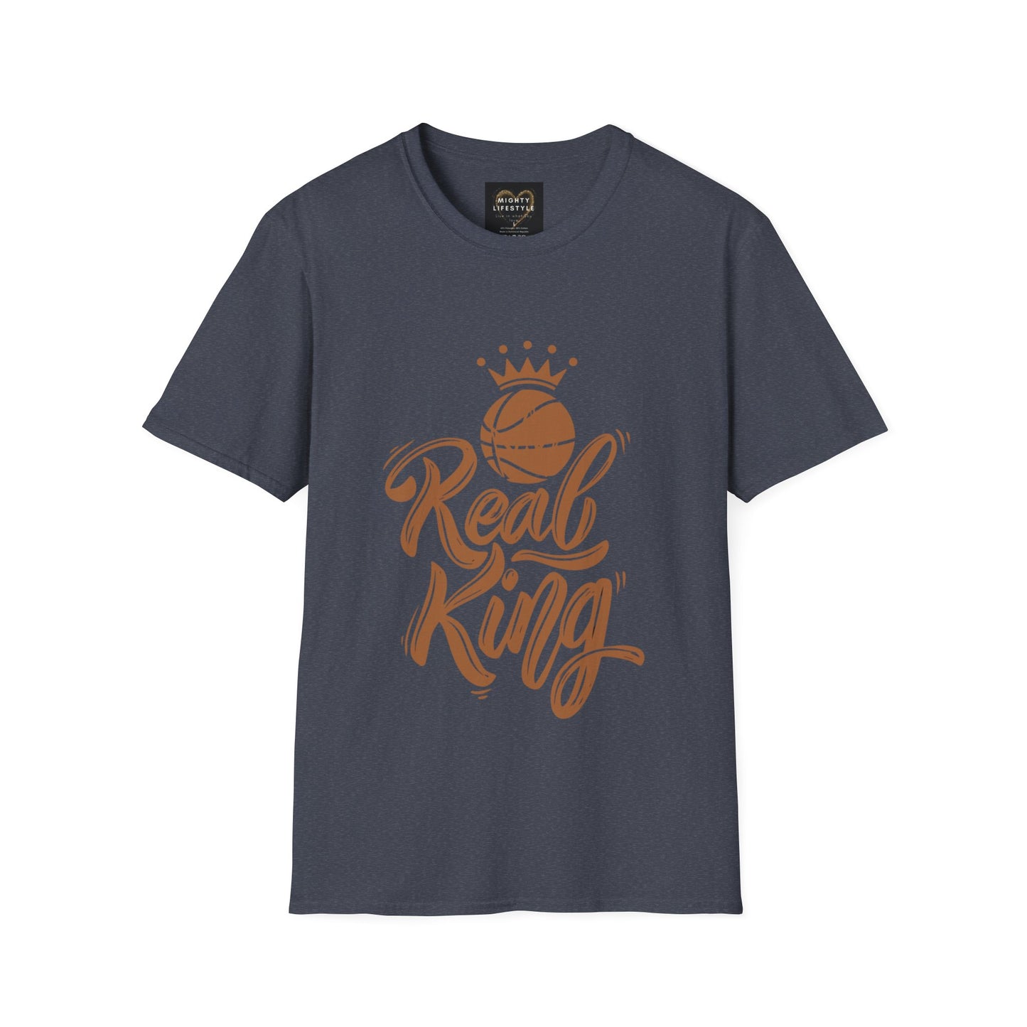 Real King | Basketball Shirt | Men’s Basketball King Shirt | Sports Shirt | Baller Shirt | Mighty Lifestyle |  Softstyle T-Shirt