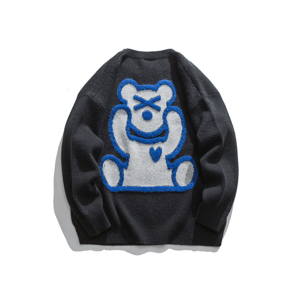 Teddy Bear TikTok Viral Sweater Loose Knitwear with Bear Velvet Embroidery Design Unisex Sweater