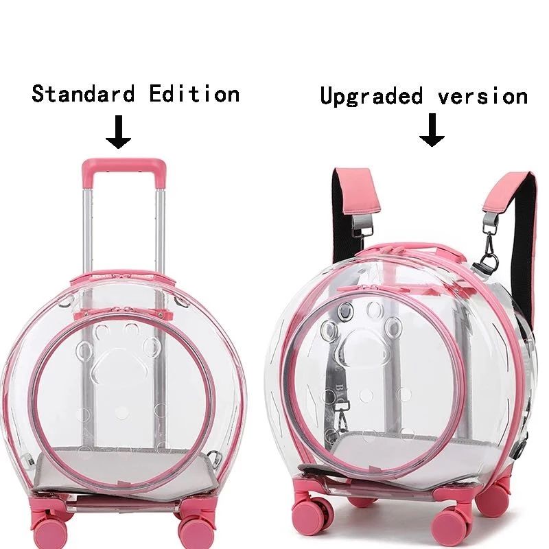 Trendy and Bougie Pet Transpo, Pet Trolley Case Transparent Cat Bag Multifunctional Cat Bubble Box Portable Space Capsule Dog Backpack