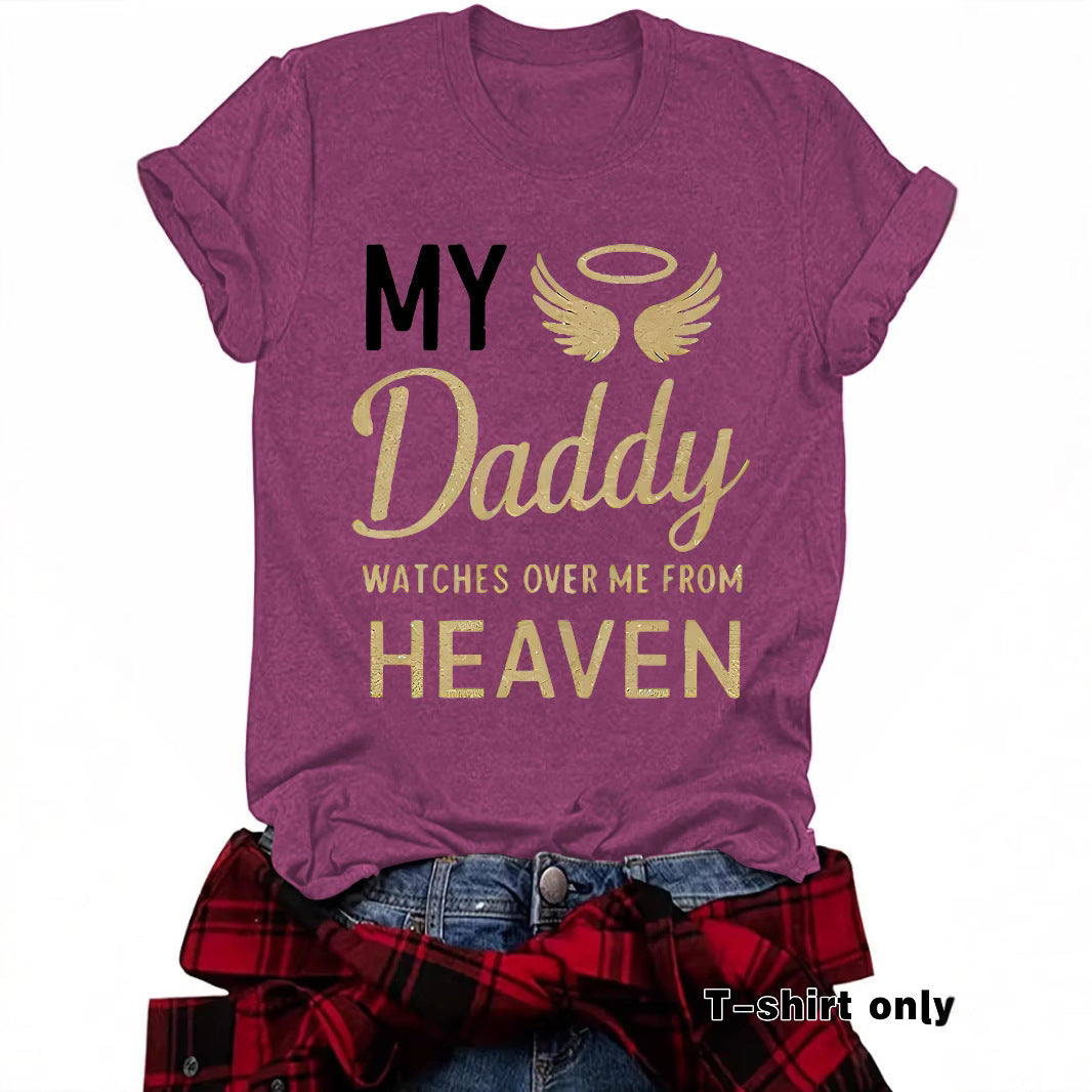 T-shirt print MY Daddy HEAVEN Memorial Shirt for Father Gone but Not Forgotten Shirt