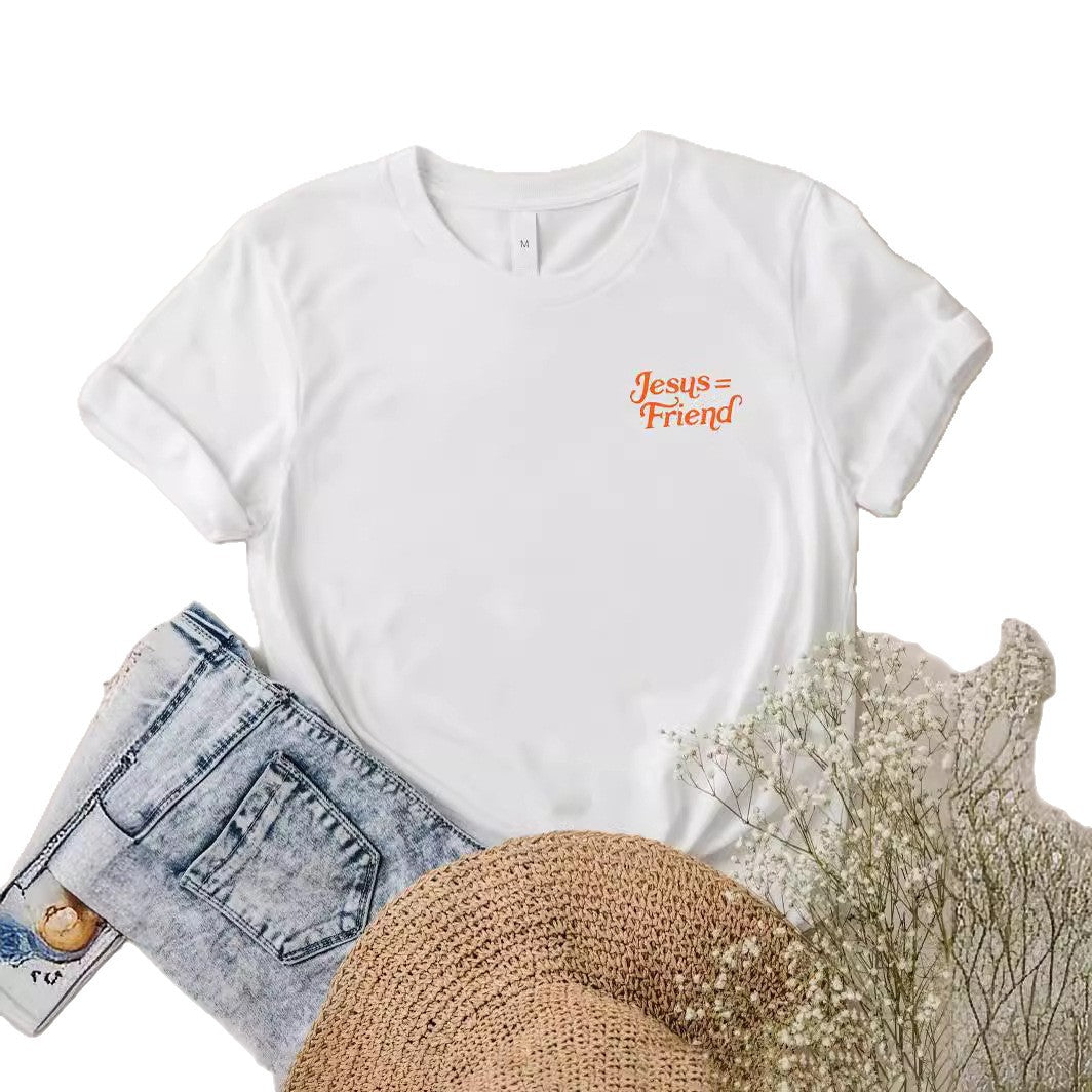 Women’s “What a Friend We Have in Jesus” T-Shirt – Faith-Based Christian Tee with Round Neck & Short Sleeves
Women's T-Shirt Round Neck Letter "WHATAFRIENDINJESUS" Print Short Sleeve Christian Shirt