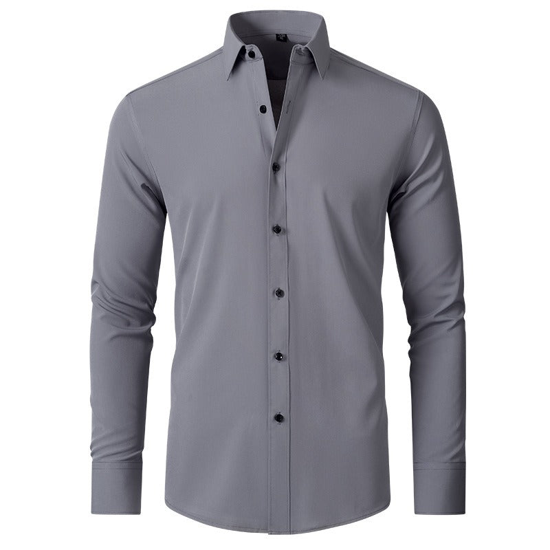 Top Omega Shirt | Stretch Iron Free Men's Long Sleeve Shirt Mercerized Vertical Sense European Men's Shirt