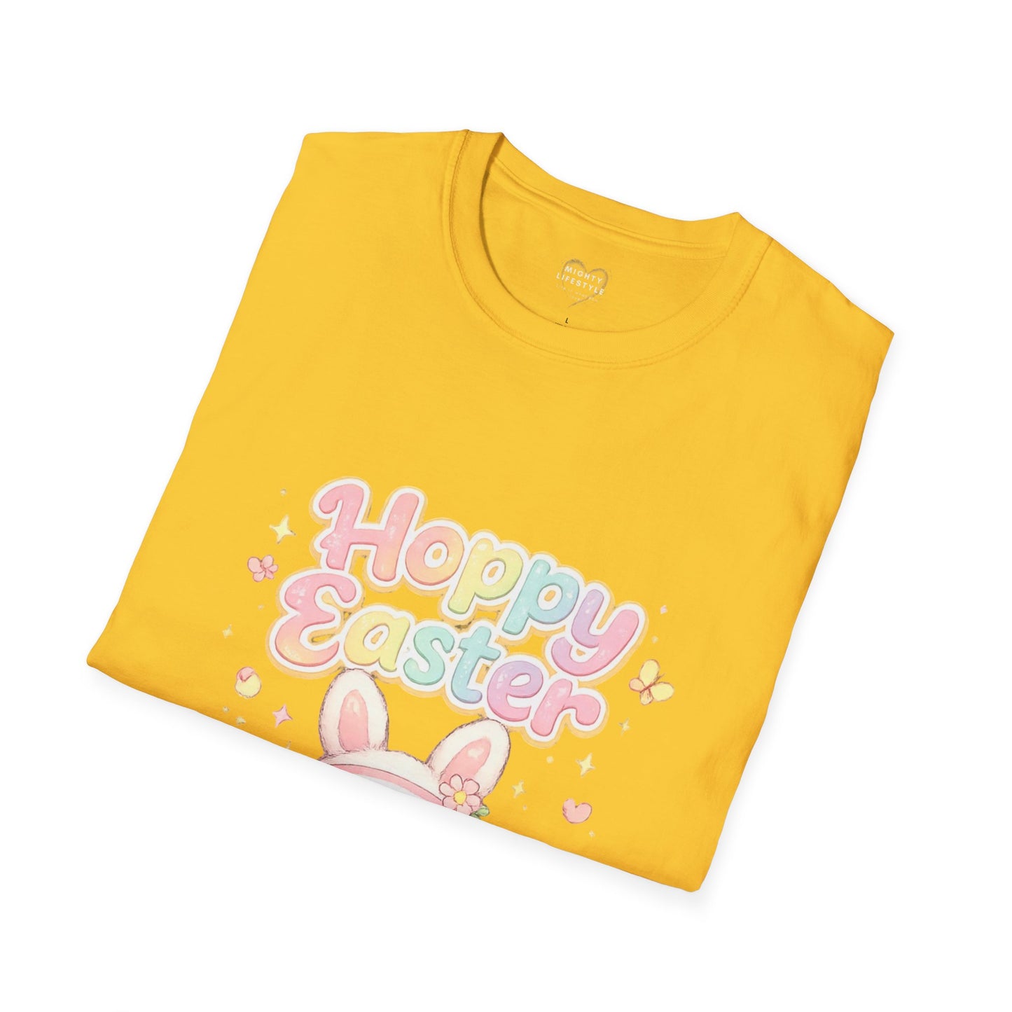 Happy Easter Bunny Graphic Tee – Cute Pastel Easter Shirt for Women, Spring Holiday Outfit, Easter Egg Hunt Shirt