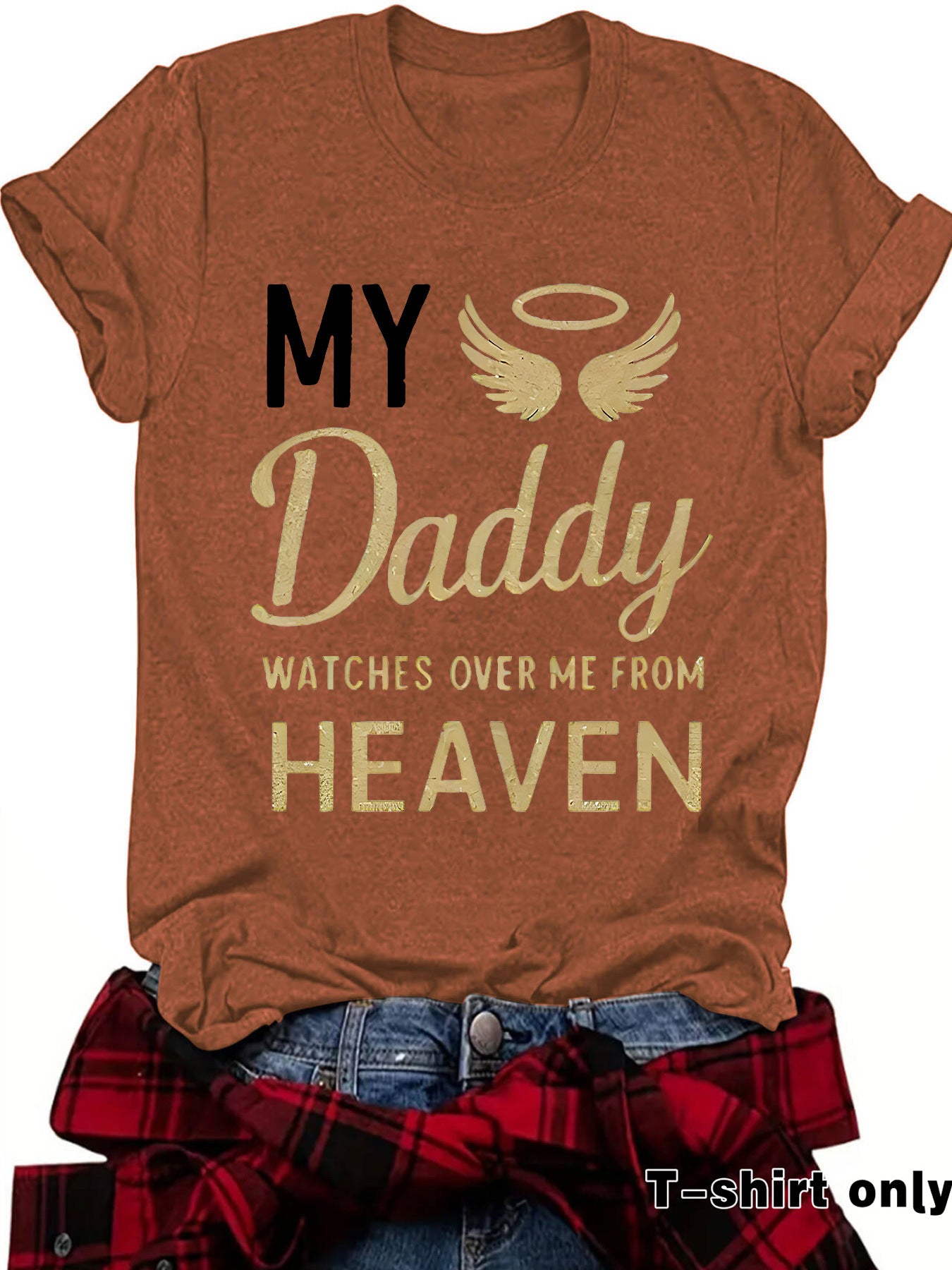 T-shirt print MY Daddy HEAVEN Memorial Shirt for Father Gone but Not Forgotten Shirt