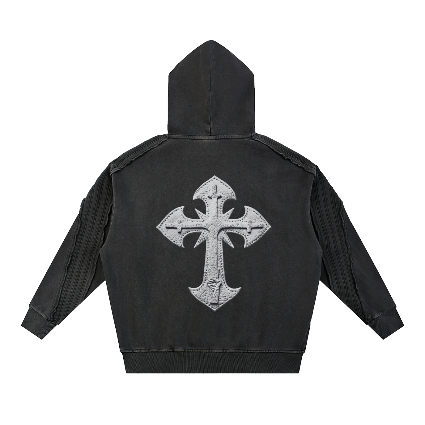 Crowned Angel Heavyweight Snow Washed Hoodie – Oversized 100% Cotton Streetwear Hoodie with Raw Edge Tape Detail, Drop Shoulder Unisex Sweatshirt | Crowned Angel Heavy Weight Hoodie Snow Washed Tape Raw Edge Hoodie Trendy Viral Hoodie Christian Hoodie