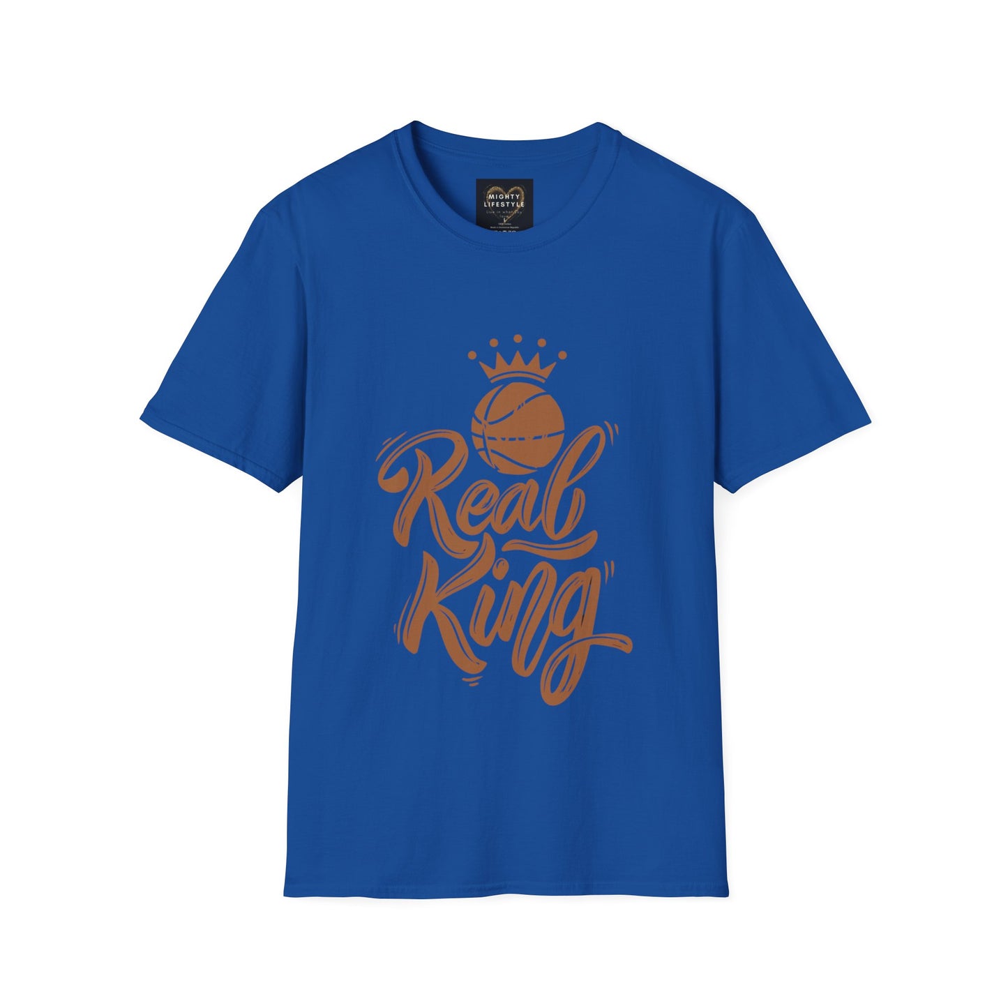 Real King | Basketball Shirt | Men’s Basketball King Shirt | Sports Shirt | Baller Shirt | Mighty Lifestyle |  Softstyle T-Shirt