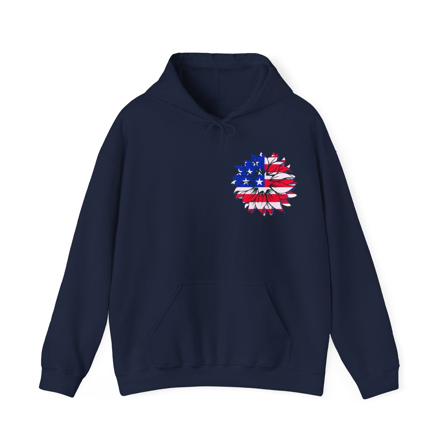 SUNFLOWER US FLAG hoodie, Hoodie for patriots, Gift for American Pride