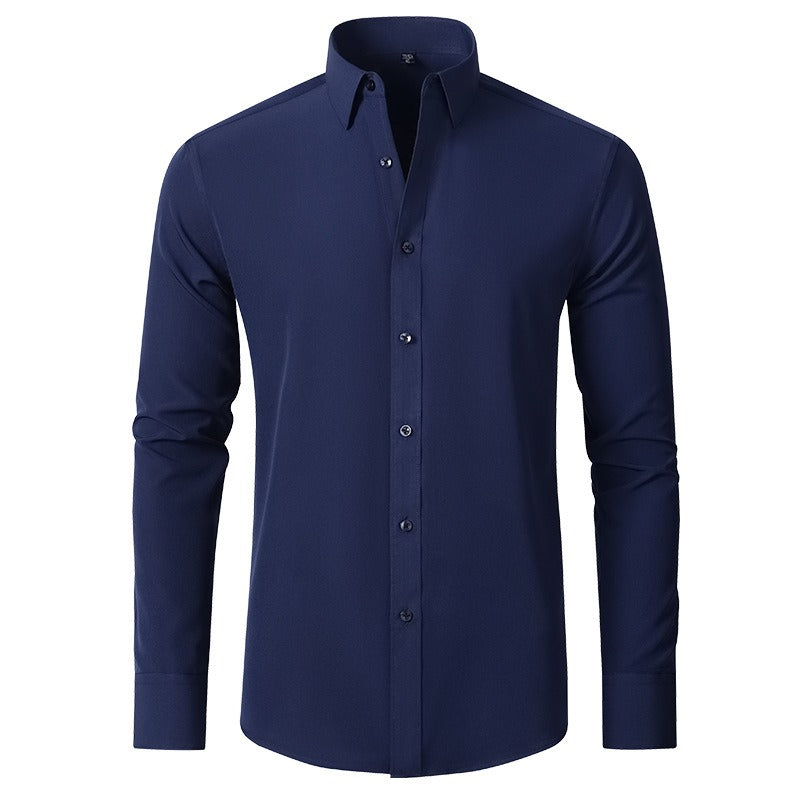 Top Omega Shirt | Stretch Iron Free Men's Long Sleeve Shirt Mercerized Vertical Sense European Men's Shirt