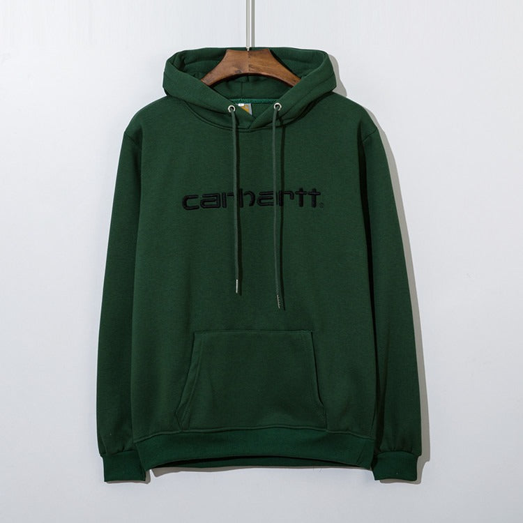 Trendy Hoodie Classic Chest Letter Embroidered Hooded Plush Sweater Autumn and Winter Couple Casual Shirt Classic Plush Pullover Hoodie for Men & Women – Relaxed Fit Streetwear Sweatshirt
