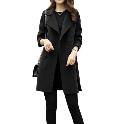 ML Two Breasted Ladies Long Sleeve Loose Suit Coat Jacket Women blazers Female Solid Color Long Suit loose sliming jacket | ML Double-Breasted Women’s Long Coat – Slimming Loose Fit Blazer Jacket | Fall & Winter Fashion for Women