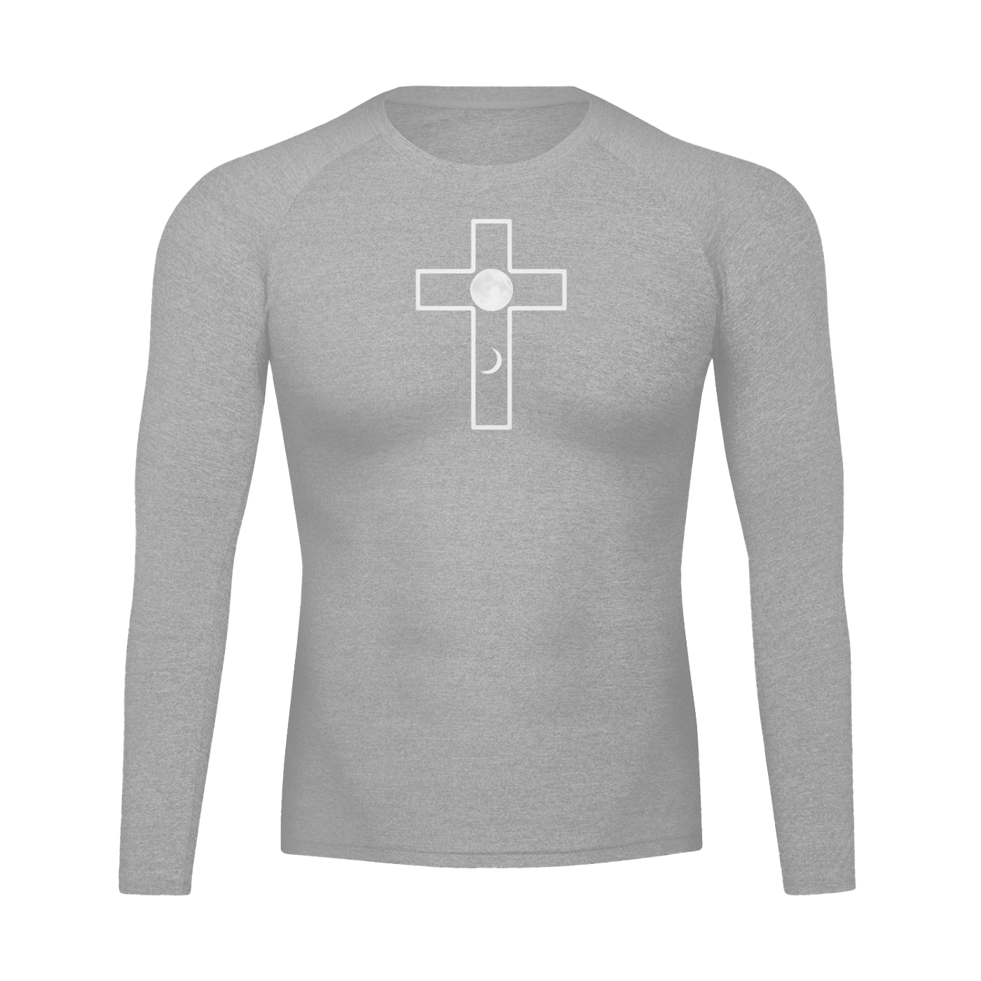 Cross Moon Phase Faith Based Long Sleeve Performance T-shirt
