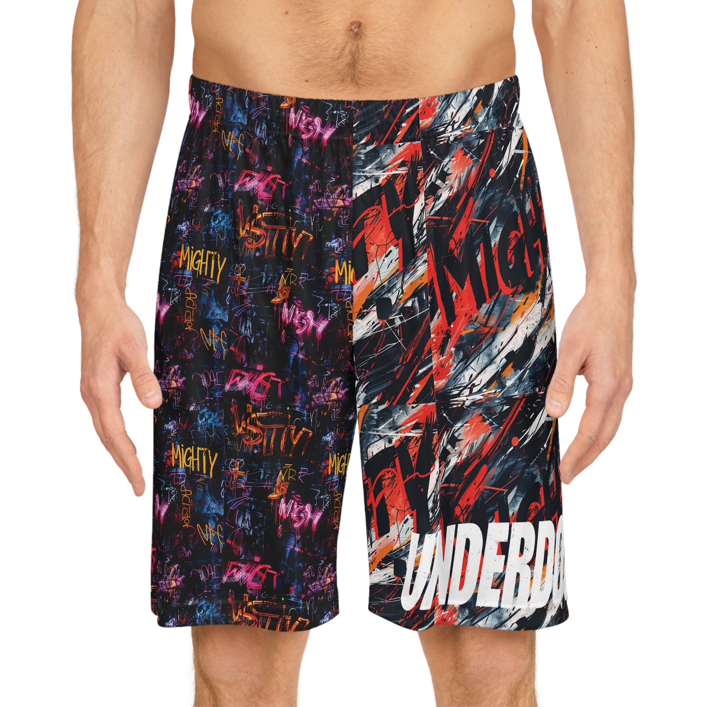 Underdog Graffiti Basketball Shorts – Buckets Only Streetball Athletic Shorts for AAU, Travel Ball & Summer League | Lightweight Performance Shorts for Gym Runs & Blacktop Games