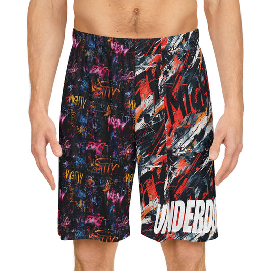 Underdog Graffiti Basketball Shorts – Buckets Only Streetball Athletic Shorts for AAU, Travel Ball & Summer League | Lightweight Performance Shorts for Gym Runs & Blacktop Games