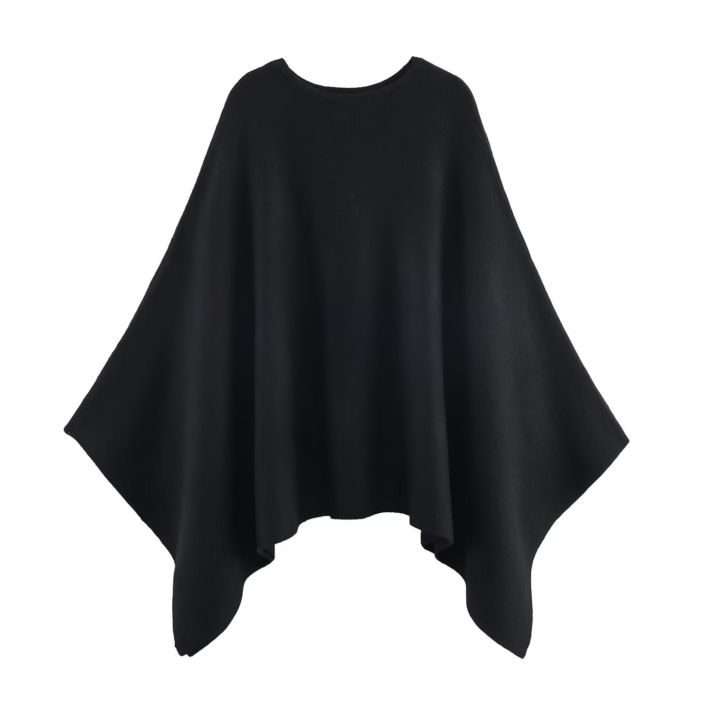 Women’s Oversized Knit Poncho Top – Long Sleeve Round Neck Cloak Sweater Shawl | Solid Color Fall Winter Cape Pullover | Modest Loose Fit Knitwear
Temperament Round Neck Cloak Long Sleeve Solid Color Knitted Shirt for Women