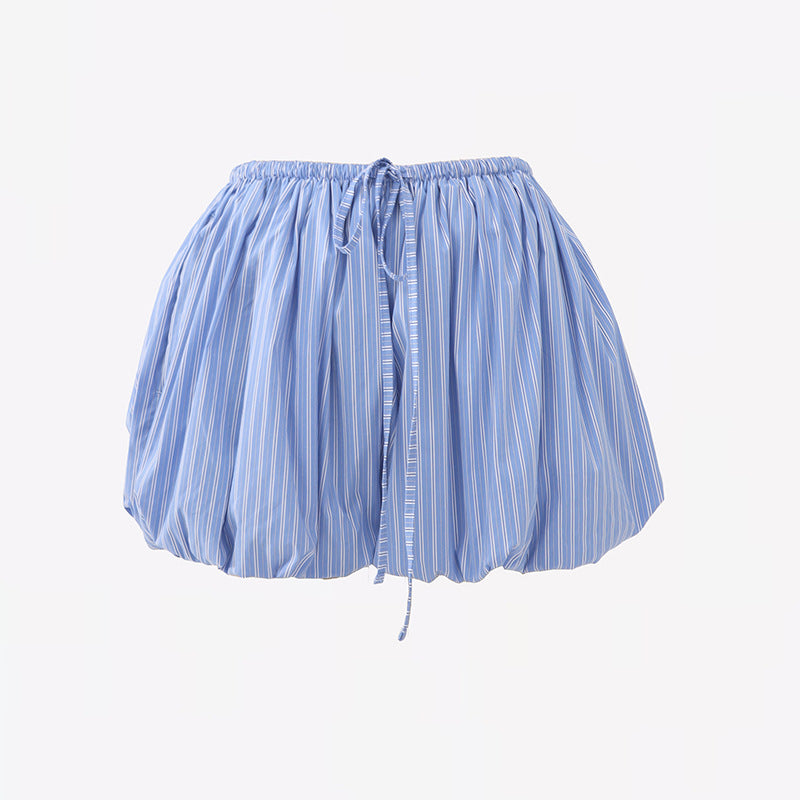 Welby Women's Striped Bubble Pants Summer Hot Pants Spicy Girl Casual Puffy Beach Lantern Shorts