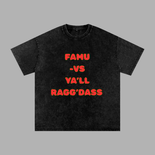 FAMU Shirt FAMU Rattler Florida A&M University Shirt Snow Washed Oversized Cotton T-Shirt | Ragg’Dass