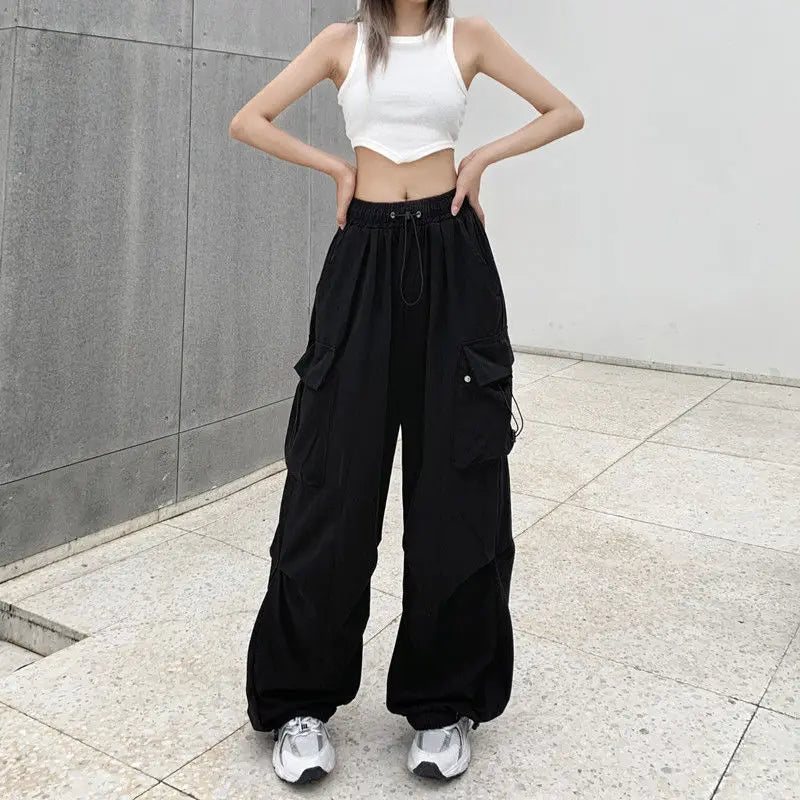 Lilith Trendy Baggy Streetwear Hip Hop Cargo Pants for Women – Oversized Summer Trousers with Pockets | Korean High Waist Baggy Streetwear Hip Hop Cargo Pants Women Fashion Pockets Oversize Loose Trousers Summer Boyfriend High Waist Wide Leg Pants