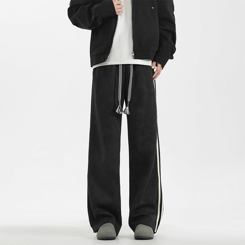 Leon Men’s Loose Straight Leg Pants  Streetwear, Casual Long Sports Pants for Men, Camouflage Joggers, Oversized Drawstring Trousers (M–4XL)