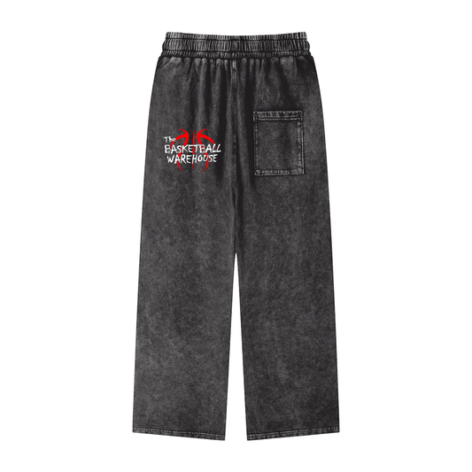 BW Acid Wash Straight Leg Casual Pants
