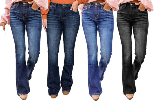 Mighty Lifestyle Jeans | Fashionable high waisted elastic flared pants