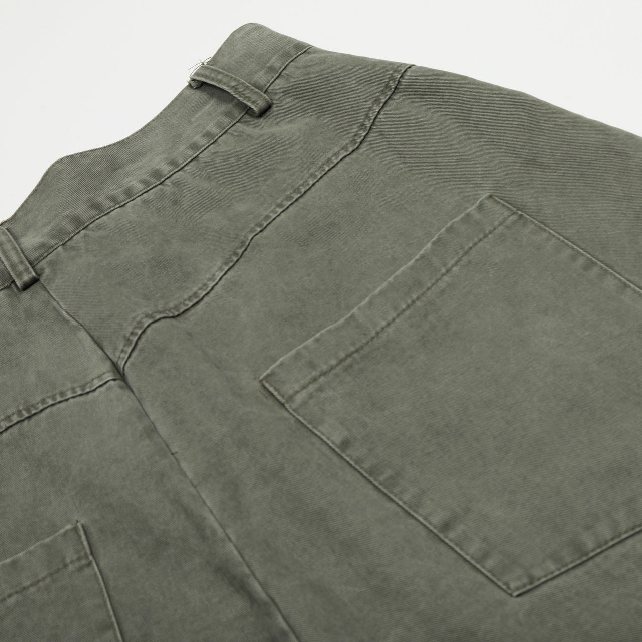 Street Style Washed Tapered Cargo Pocket Denim Long Pants