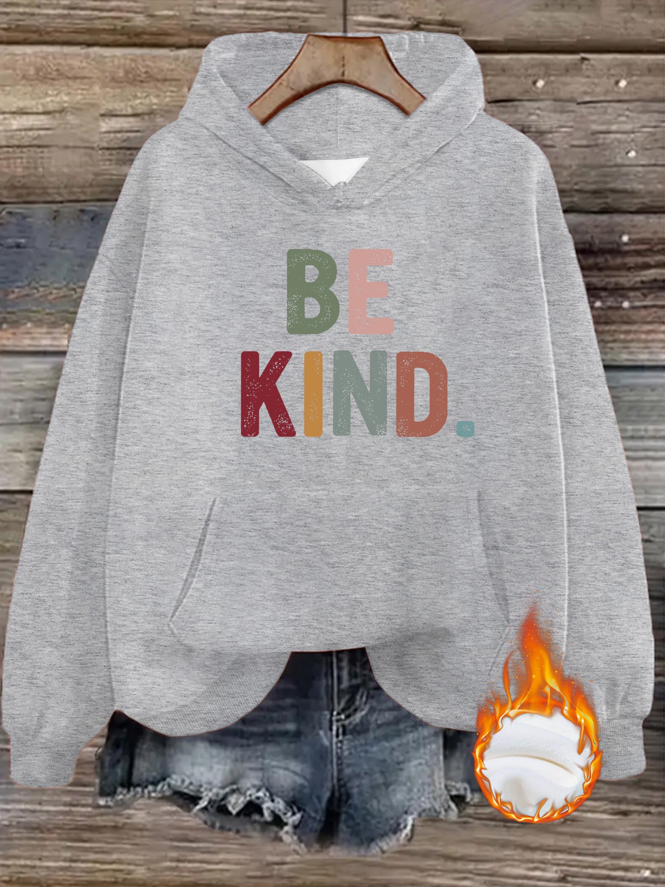 Be Kind Hoodie – Inspirational Kindness Hoodie for Women | Cozy Fleece Streetwear Pullover with Lantern Sleeves & Kangaroo Pocket | Mid-Length Casual Hoodie in Multiple Colors (S–XXL)
