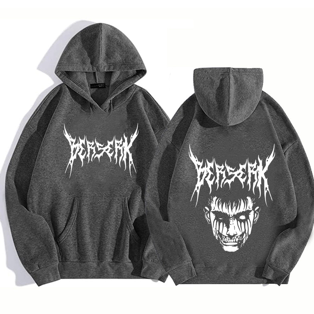 Dark Gothic Harajuku Graphic Hoodie – Anime-Inspired Streetwear Sweatshirt Anime Hooded Sweatshirt Hoodie