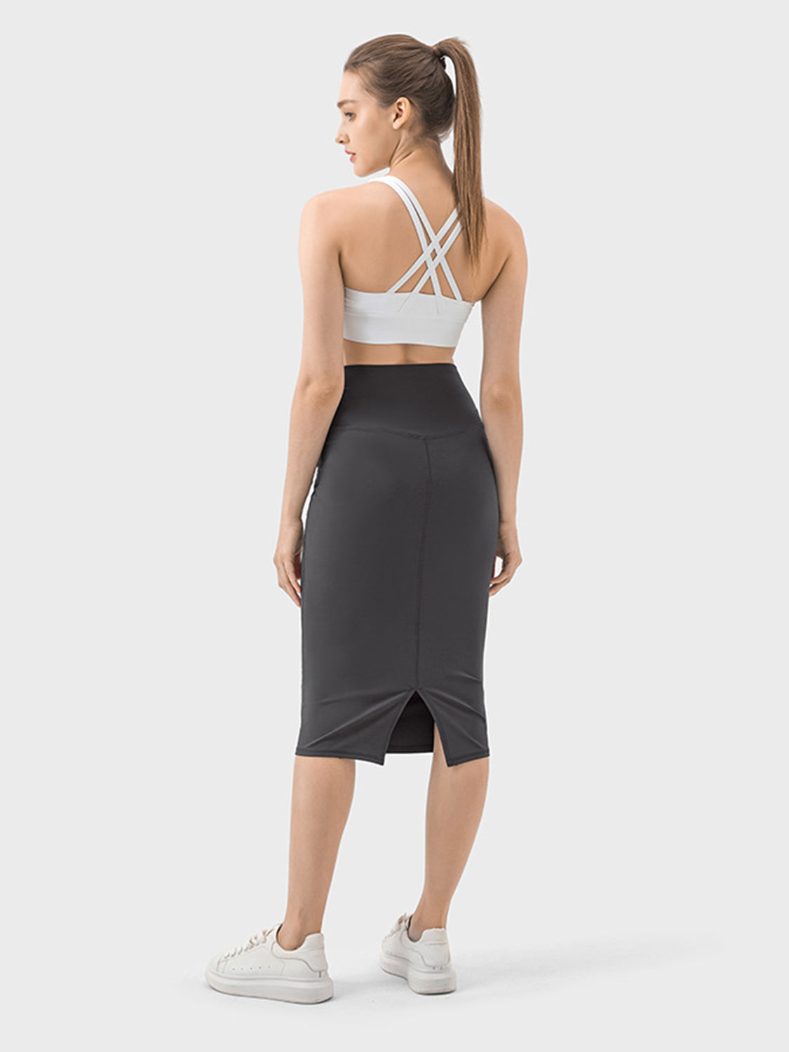 Sonya Slit Wrap Active Skirt | Work Skirt | Casual Comfortable Skirt | Pencil Skirt