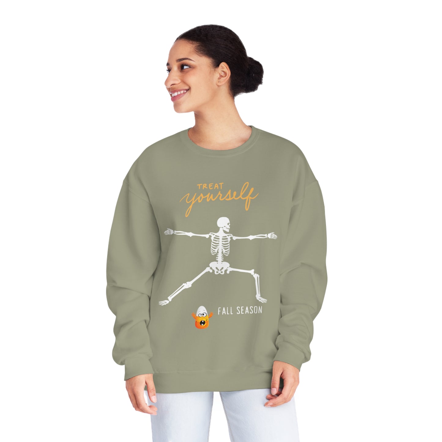 Treat Yourself Fall Sweater, Halloween Sweatshirt, Fall Season, Spooky Sweater, Scary Sweater, Unisex NuBlend® Crewneck Sweatshirt