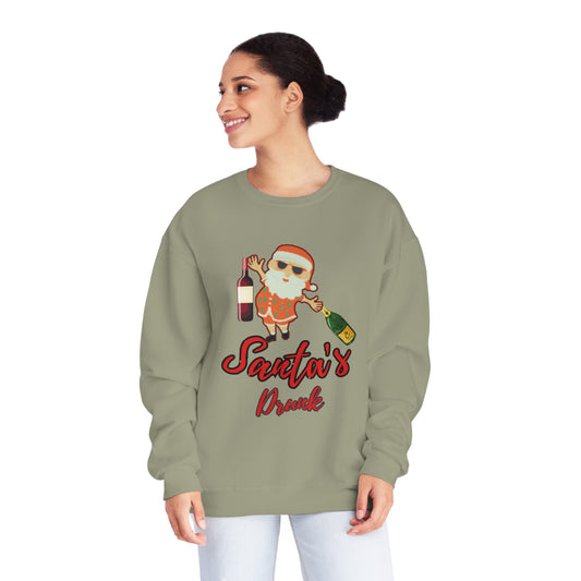 Santa Sweater, Santa's Drunk, Ugly Sweater, Ugly Holiday Sweater, Ugly Christmas Sweater,  Unisex NuBlend® Crewneck Sweatshirt