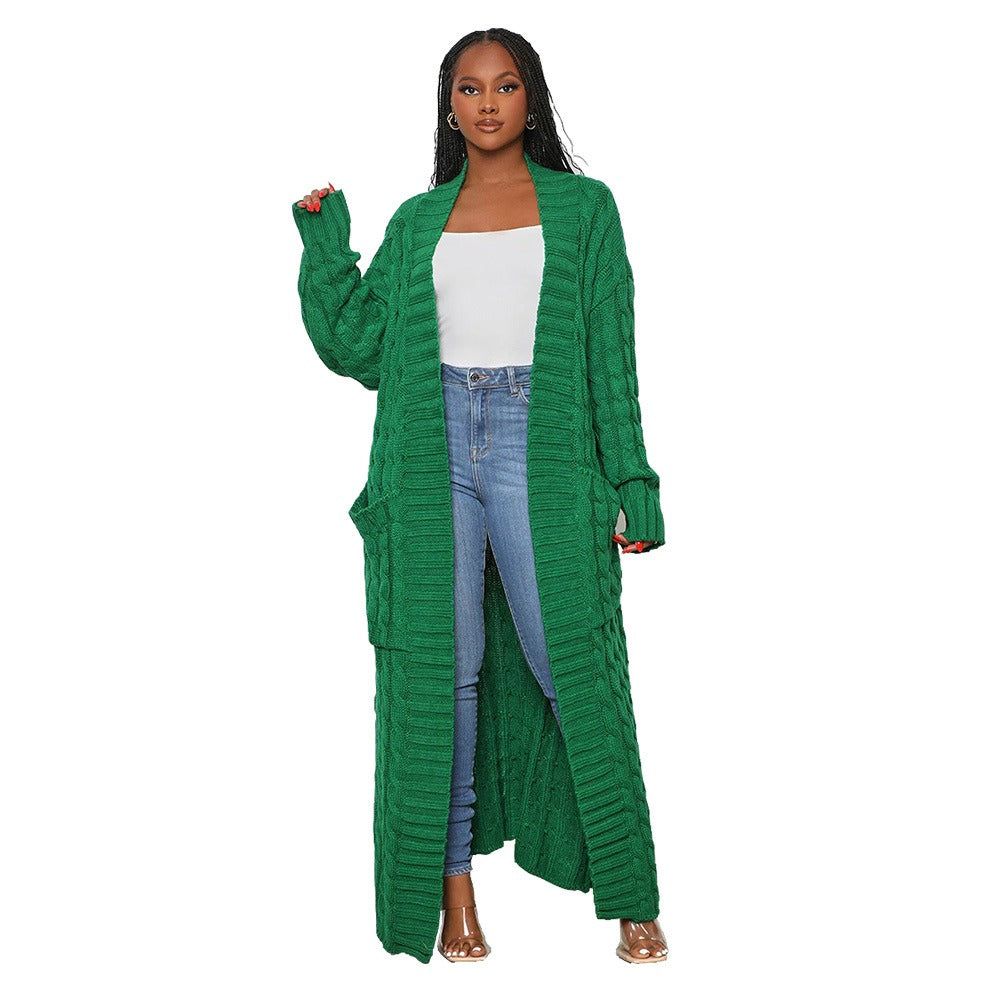 Casual Knit Long Sweater Cardigan Women