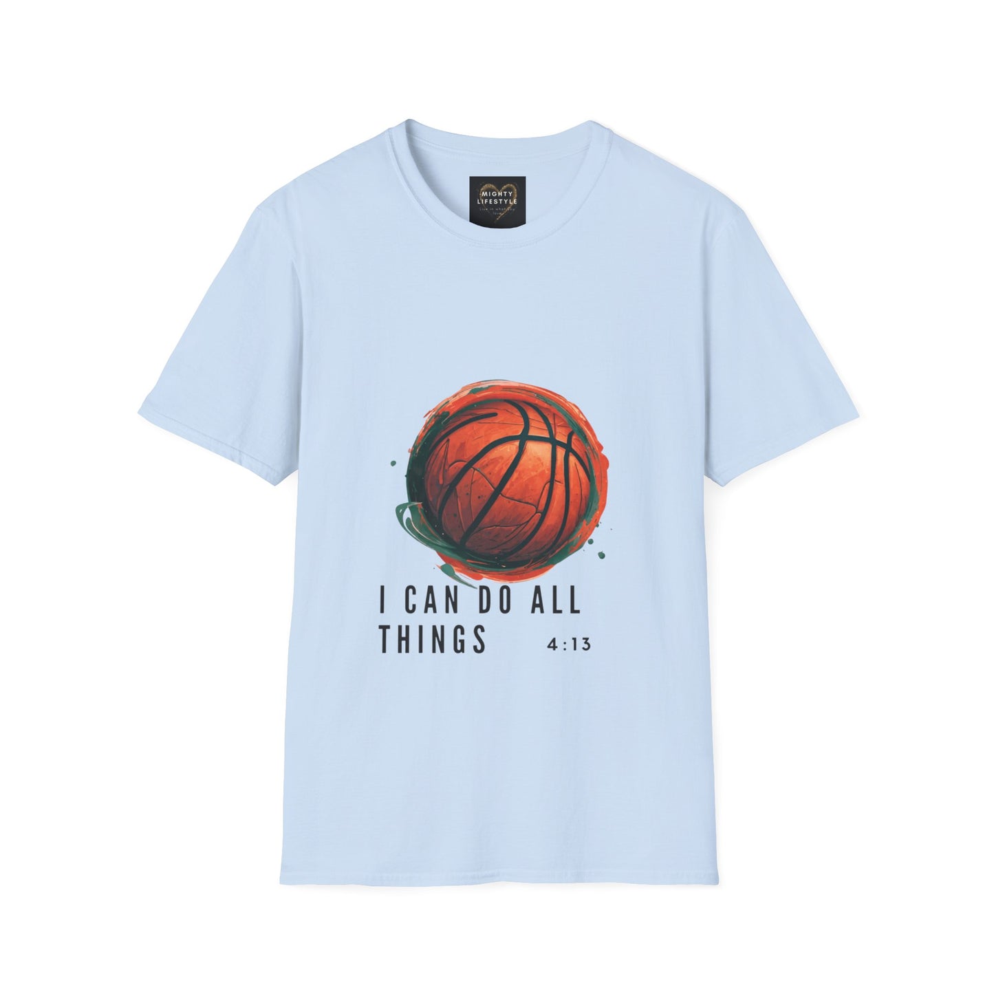 I Can Do All Things (White) | Travel Basketball| AAU Basketball | Basketball Shirt | Unisex Basketball Shirt | Sports Shirt | Baller Shirt | Mighty Lifestyle | Softstyle T-Shirt - Mighty Lifestyle